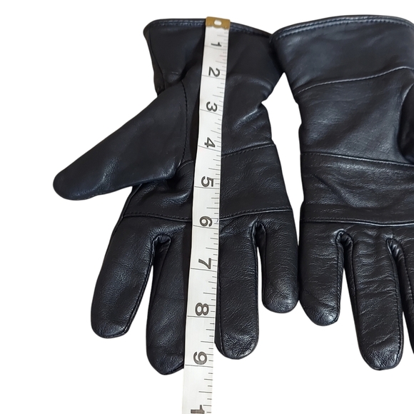 3M Thinsulate Black Leather Fleece Lined Sports Gloves Elasticized Snap Closure - Picture 12 of 16